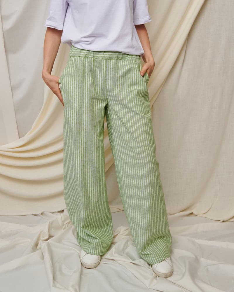 Sail Away Trousers in Lime Green