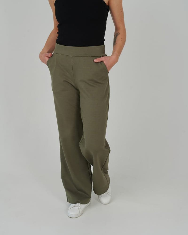 Sleeky Wide Chic -housut, khaki