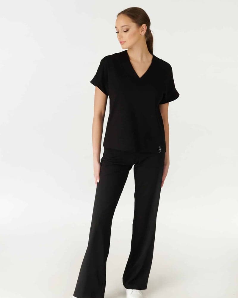 Sleeky Wide Chic -housut, musta