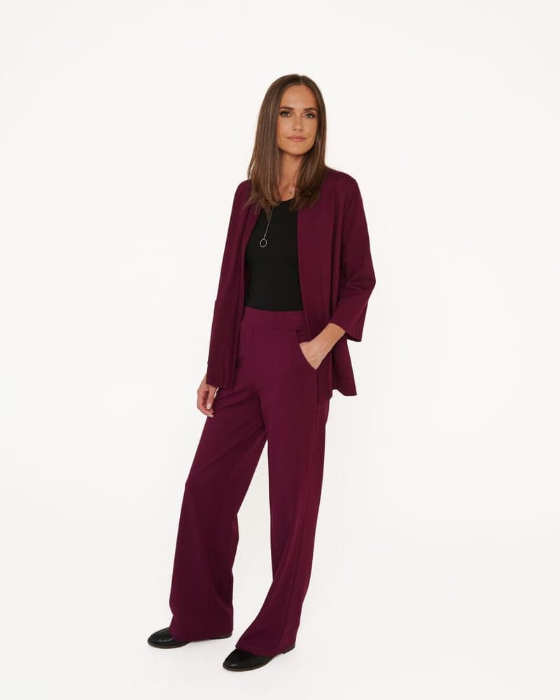 Sleeky Wide Chic -housut, tumma violetti